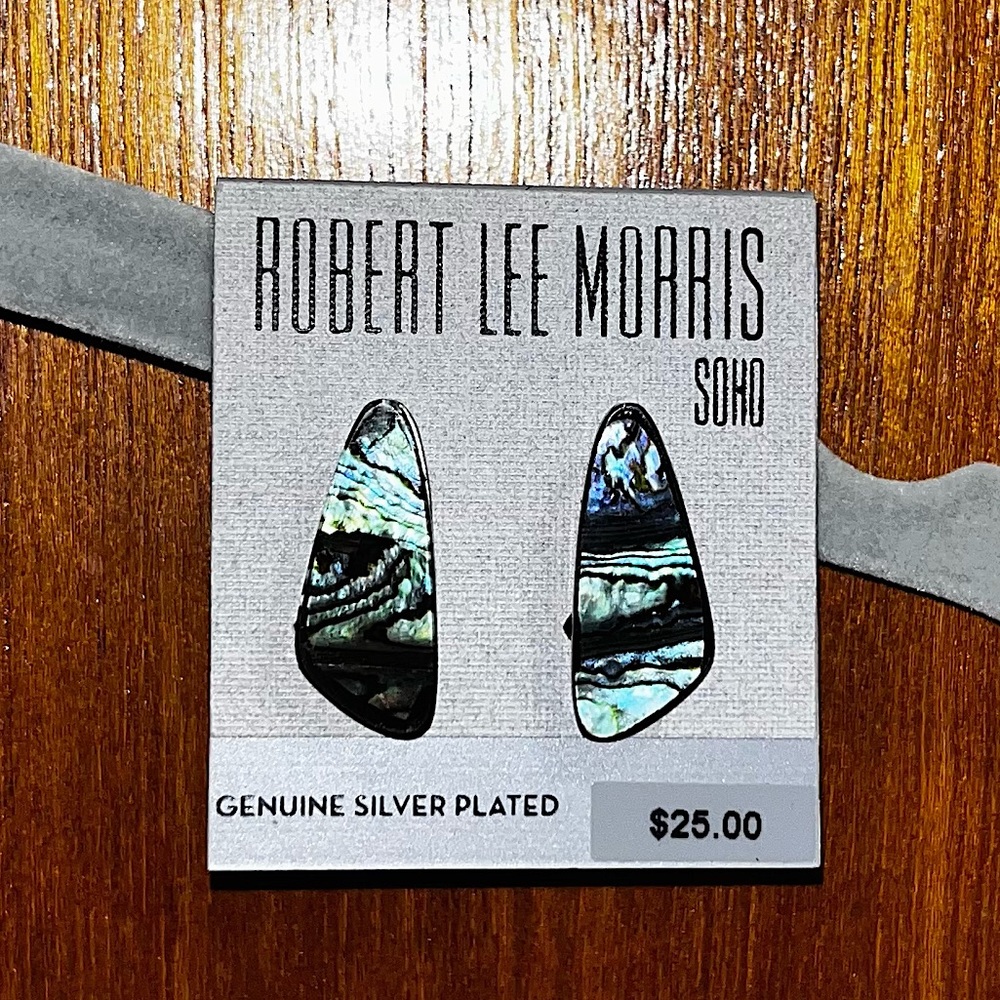 ROBERT LEE MORRIS SOHO clip on earrings GENUINE SILVER PLATED